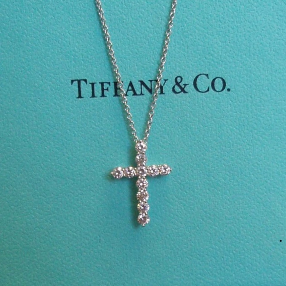 Tiffany Diamond Cross Platinum Necklace
